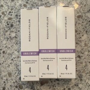 Rodan + Fields 4 Unblemish Invisible matte defense lot of 3